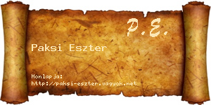 Paksi Eszter névjegykártya
