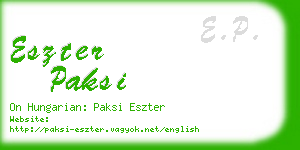 eszter paksi business card